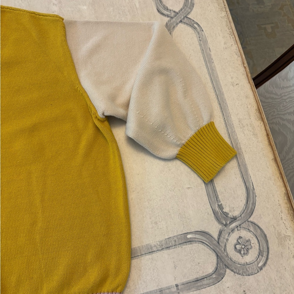 Back Beat Company Colorblock Turtleneck Sweater - Yellow, Pink, and Ivory - Picture 9 of 11